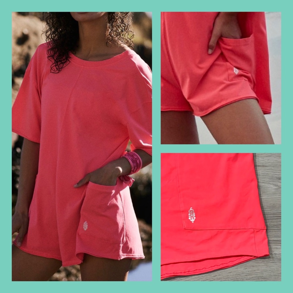 Free People, Size Large, HOT SHOT, Romper, Electric Sunrise, Short Sleeve, NWT! - Picture 13 of 15